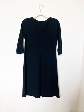 Eileen Fisher 100% Merino Wool Black A-Line Dress Petite PP